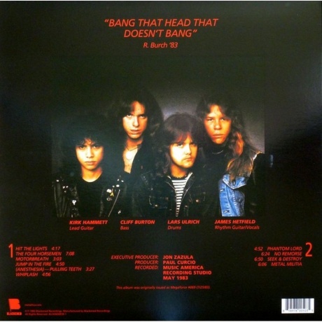 Metallica - Kill 'Em All (0858978005035) виниловая пластинка - фото 2