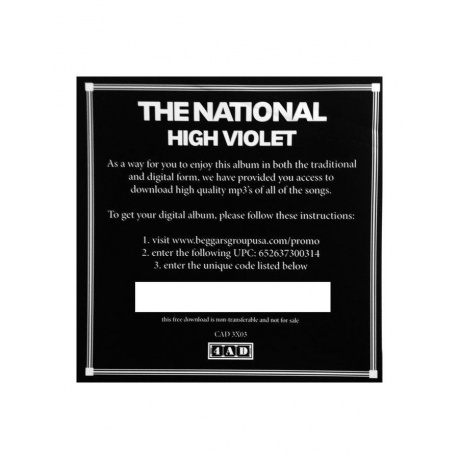 National, The, High Violet (0652637300314) виниловая пластинка - фото 14