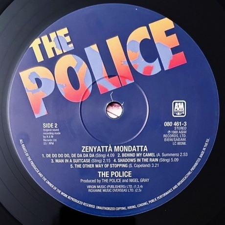 The Police - Zenyatta Mondatta (0602508046131) виниловая пластинка - фото 4