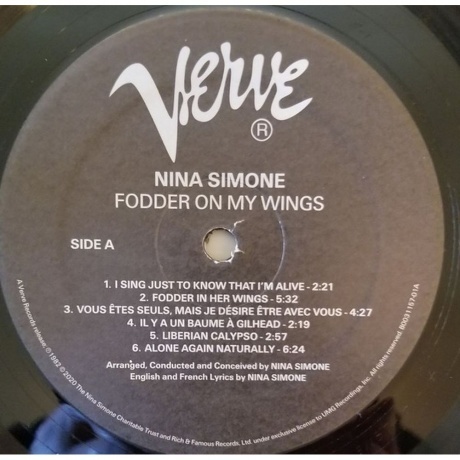 Nina Simone - Fodder On My Wings (0602508265334) виниловая пластинка - фото 3