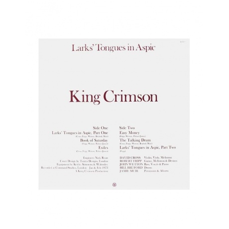 Виниловая пластинка King Crimson, Larks' Tongues In Aspic (0633367910516) - фото 2