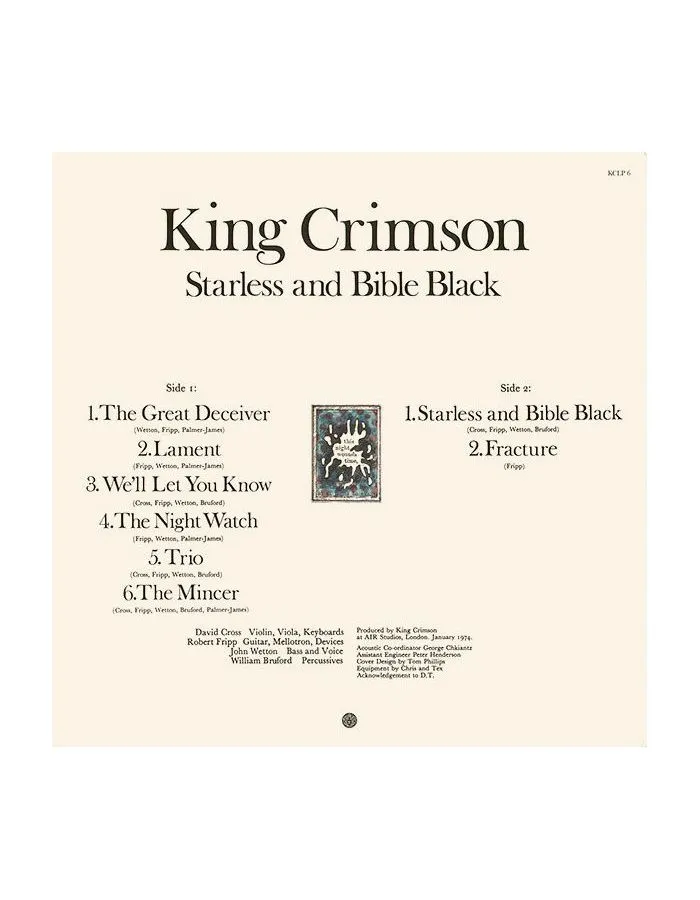 Виниловая пластинка King Crimson, Starless And Bible Black (0633367910615) - фото 2