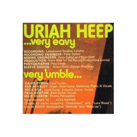 Uriah Heep - Very 'Eavy ...Very 'Umble (5414939928352) виниловая пластинка - фото 10