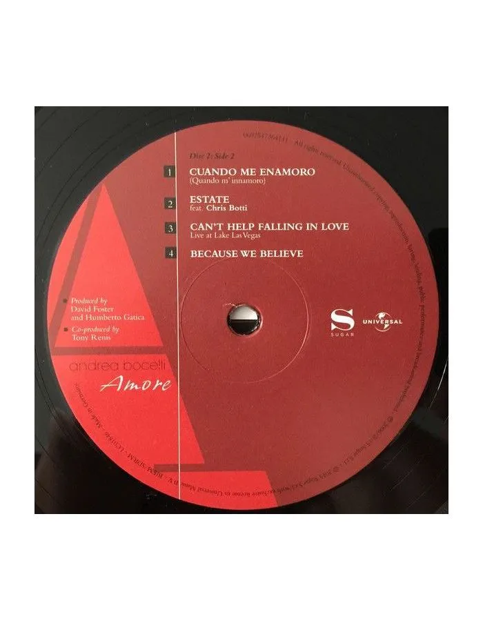 Виниловая пластинка Bocelli, Andrea, Amore (0602547193599) - фото 6