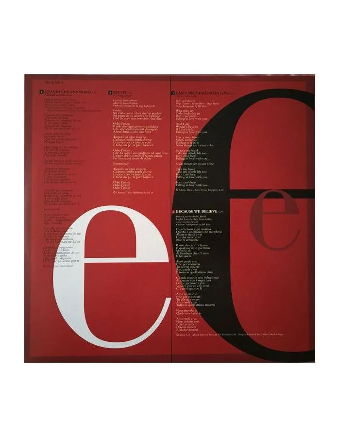 Виниловая пластинка Bocelli, Andrea, Amore (0602547193599) - фото 9