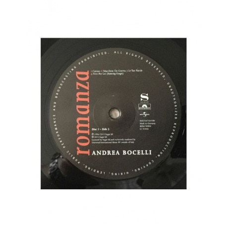 Виниловая пластинка Bocelli, Andrea, Romanza (0602547189288) - фото 6