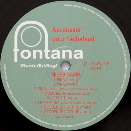 Miles Davis - Ascenseur Pour L'Echafaud (OST) (0600753356630) виниловая пластинка - фото 7