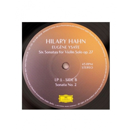 Виниловая пластинка Hahn, Hilary, Ysaye: Six Sonatas For Violin Solo Op. 27 (0028948641772) - фото 3