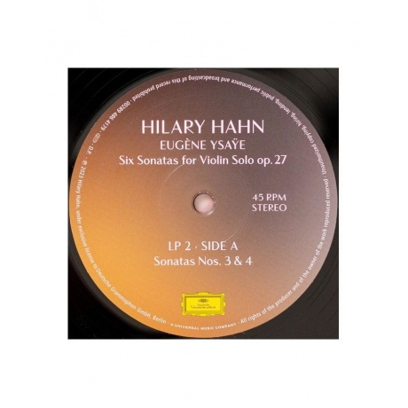 Виниловая пластинка Hahn, Hilary, Ysaye: Six Sonatas For Violin Solo Op. 27 (0028948641772) - фото 4