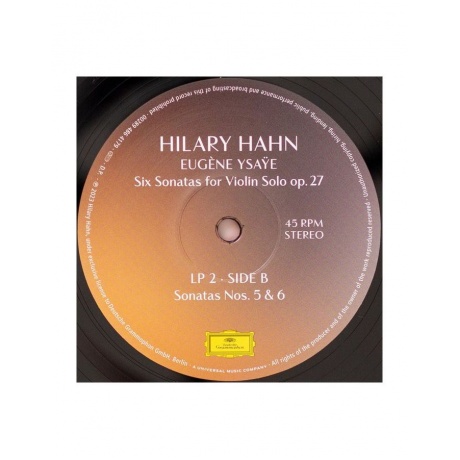 Виниловая пластинка Hahn, Hilary, Ysaye: Six Sonatas For Violin Solo Op. 27 (0028948641772) - фото 5