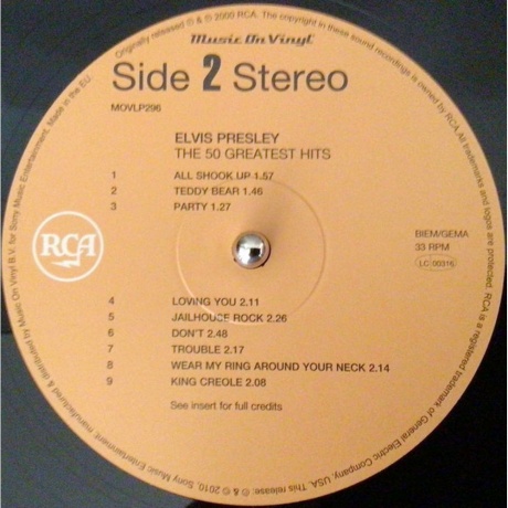 Elvis Presley - 50 Greatest Hits (0886976399016) виниловая пластинка - фото 6