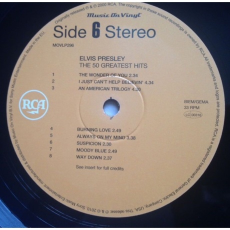Elvis Presley - 50 Greatest Hits (0886976399016) виниловая пластинка - фото 10