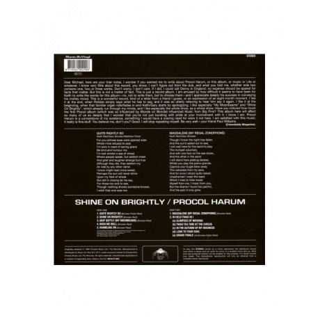 Виниловая пластинка Procol Harum, Shine On Brightly (8719262002906) - фото 3