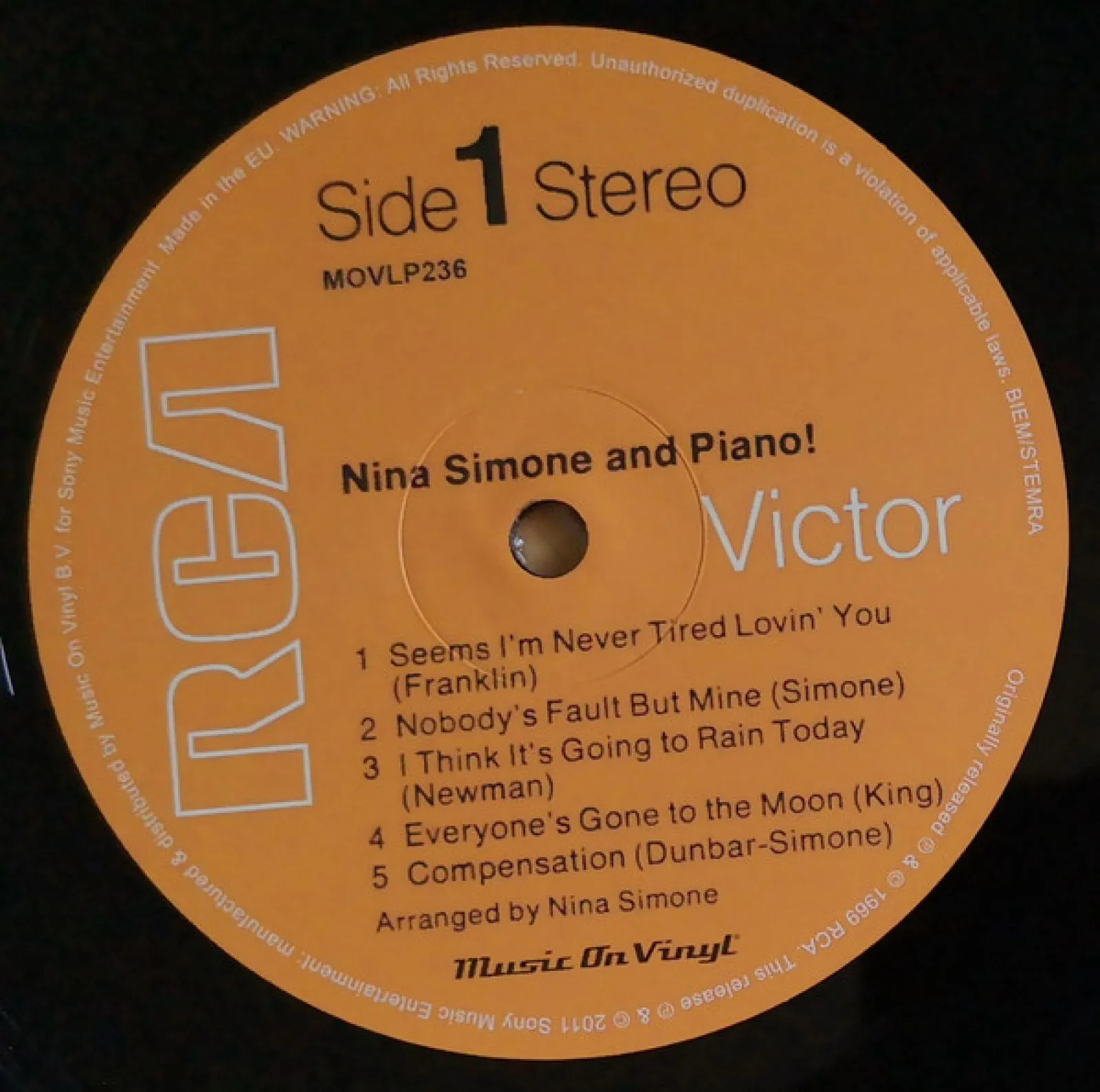 Виниловая пластинка Simone, Nina, Nina Simone And Piano (8713748980948) - фото 3