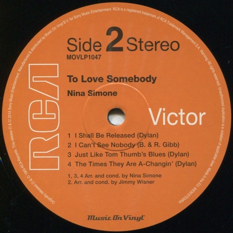 Simone, Nina, To Love Somebody (8718469535415) виниловая пластинка - фото 4