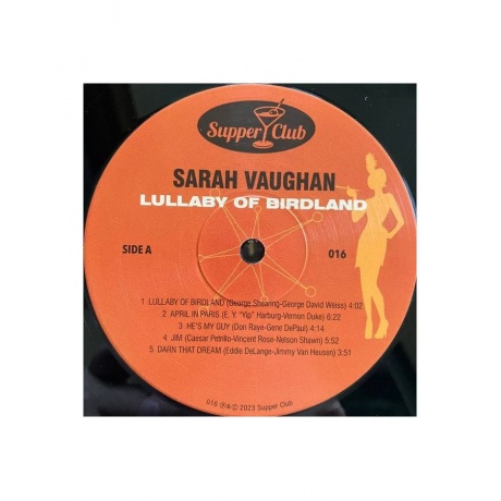 8435723700319, Виниловая пластинка Vaughan, Sarah, Lullaby Of Birdland - фото 4
