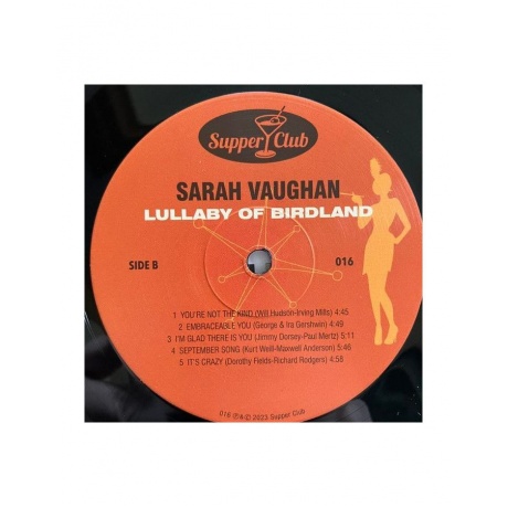 8435723700319, Виниловая пластинка Vaughan, Sarah, Lullaby Of Birdland - фото 5