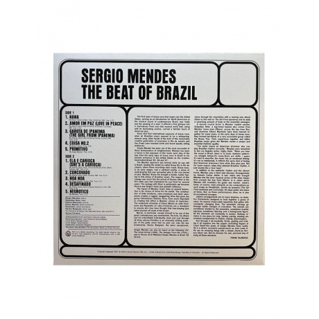 0819514011965, Виниловая пластинка Mendes, Sergio, The Beat Of Brazil (coloured) - фото 4