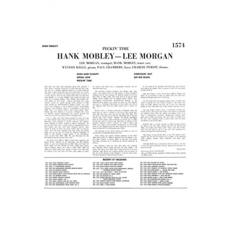 3700477834722, Виниловая пластинка Mobley, Hank; Morgan, Lee, Peckin' Time - фото 2