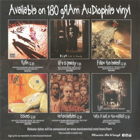 Korn - Korn (8718469536375) виниловая пластинка - фото 14