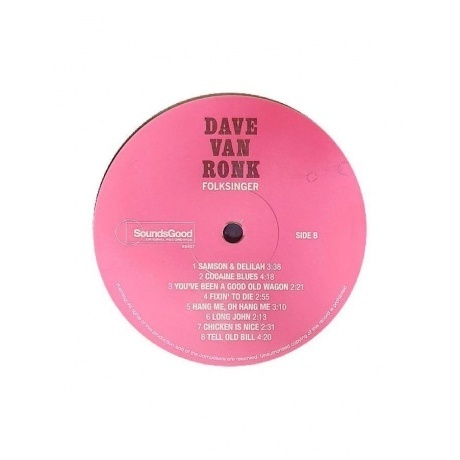 Dave Van Ronk - Folksinger (8436563184512) виниловая пластинка - фото 4