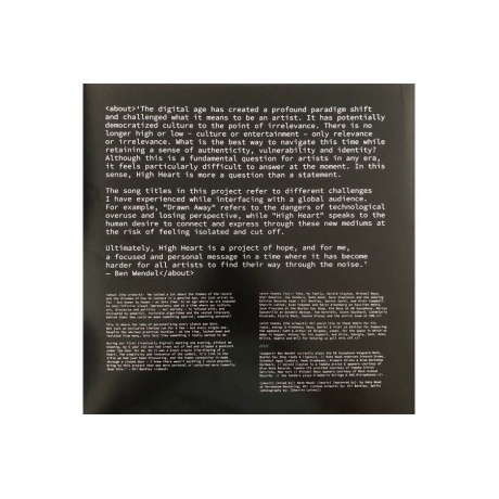 Ben Wendel - High Heart (5060509791064) виниловая пластинка - фото 6