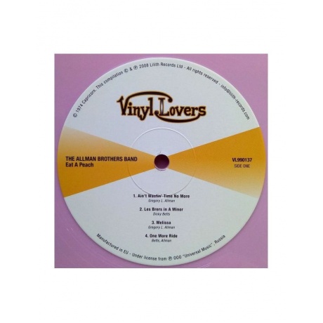 8013252990137, Виниловая пластинка Allman Brothers Band, The, Eat A Peach (coloured) - фото 3