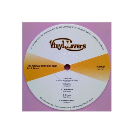 8013252990137, Виниловая пластинка Allman Brothers Band, The, Eat A Peach (coloured) - фото 4