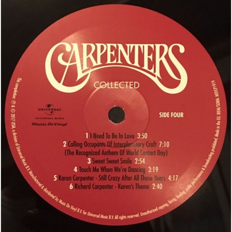 The Carpenters - Collected (0602557536409) виниловая пластинка - фото 8