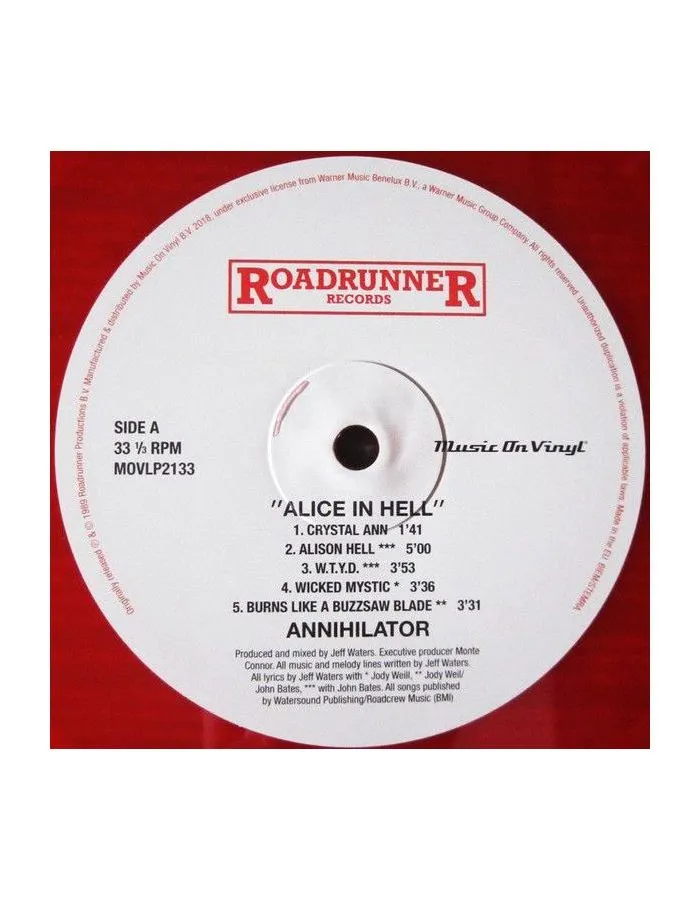 8719262024885, Виниловая пластинка Annihilator, Alice In Hell (coloured) - фото 3