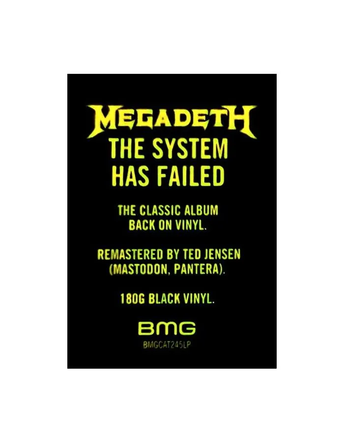 4050538374049, Виниловая пластинка Megadeth, The System Has Failed - фото 8