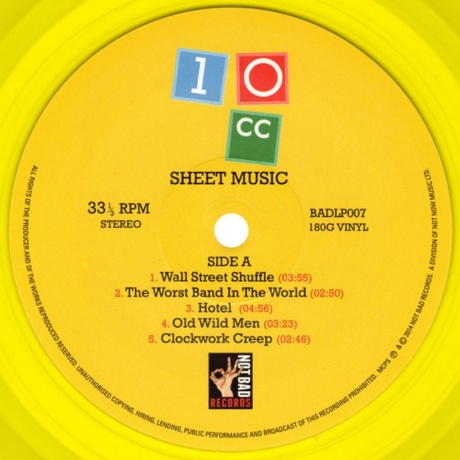 10 Cc - Sheet Music (Coloured Vinyl) (5060384460079) виниловая пластинка - фото 4