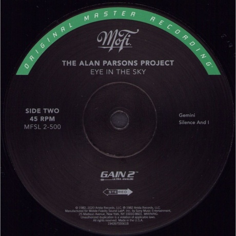 Parsons Alan Project - Eye In The Sky (45 RPM) (0821797250016) виниловая пластинка - фото 5