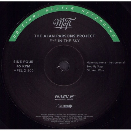 Parsons Alan Project - Eye In The Sky (45 RPM) (0821797250016) виниловая пластинка - фото 7