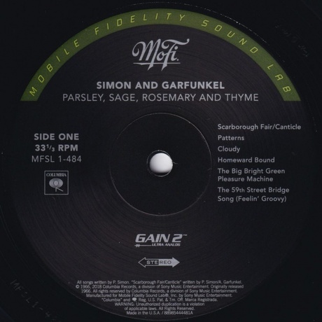 Simon &amp; Garfunkel - Parsley, Sage, Rosemary And Thyme (Analogue, Original Master Recording) (0821797148412) виниловая пластинка - фото 2