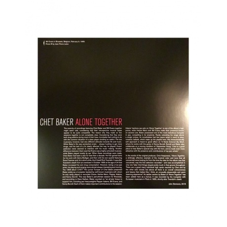 8437012830745, Виниловая пластинка Baker, Chet; Evans, Bill, Alone Together - фото 4