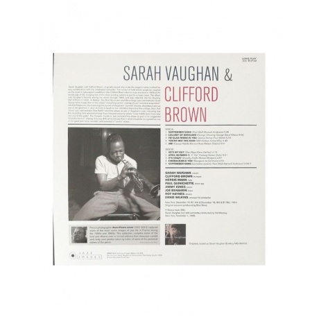 8437016248287, Виниловая пластинка Vaughan, Sarah; Brown, Clifford, Sarah Vaughan &amp; Clifford Brown - фото 2