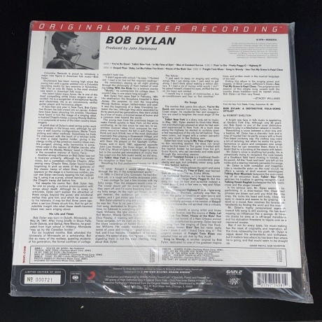 Bob Dylan - Bob Dylan (Analogue, Original Master Recording) (0821797245814) виниловая пластинка - фото 2