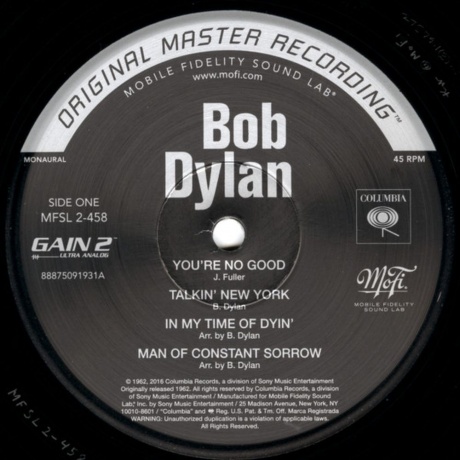 Bob Dylan - Bob Dylan (Analogue, Original Master Recording) (0821797245814) виниловая пластинка - фото 3
