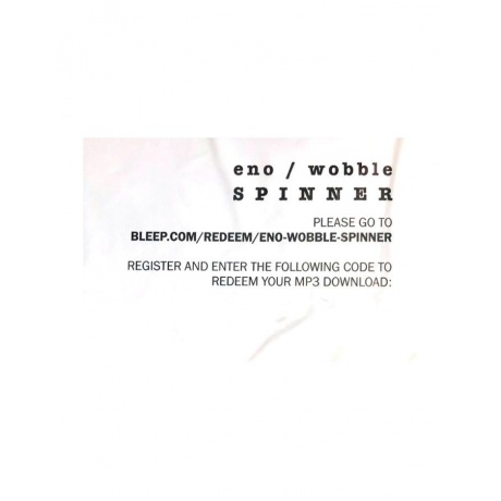 5060384618913, Виниловая пластинка Eno, Brian; Wobble, Jah, Spinner - фото 8