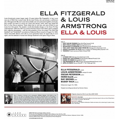 8436569191538, Виниловая пластинка Fitzgerald, Ella; Armstrong, Louis, Ella &amp; Louis - фото 2
