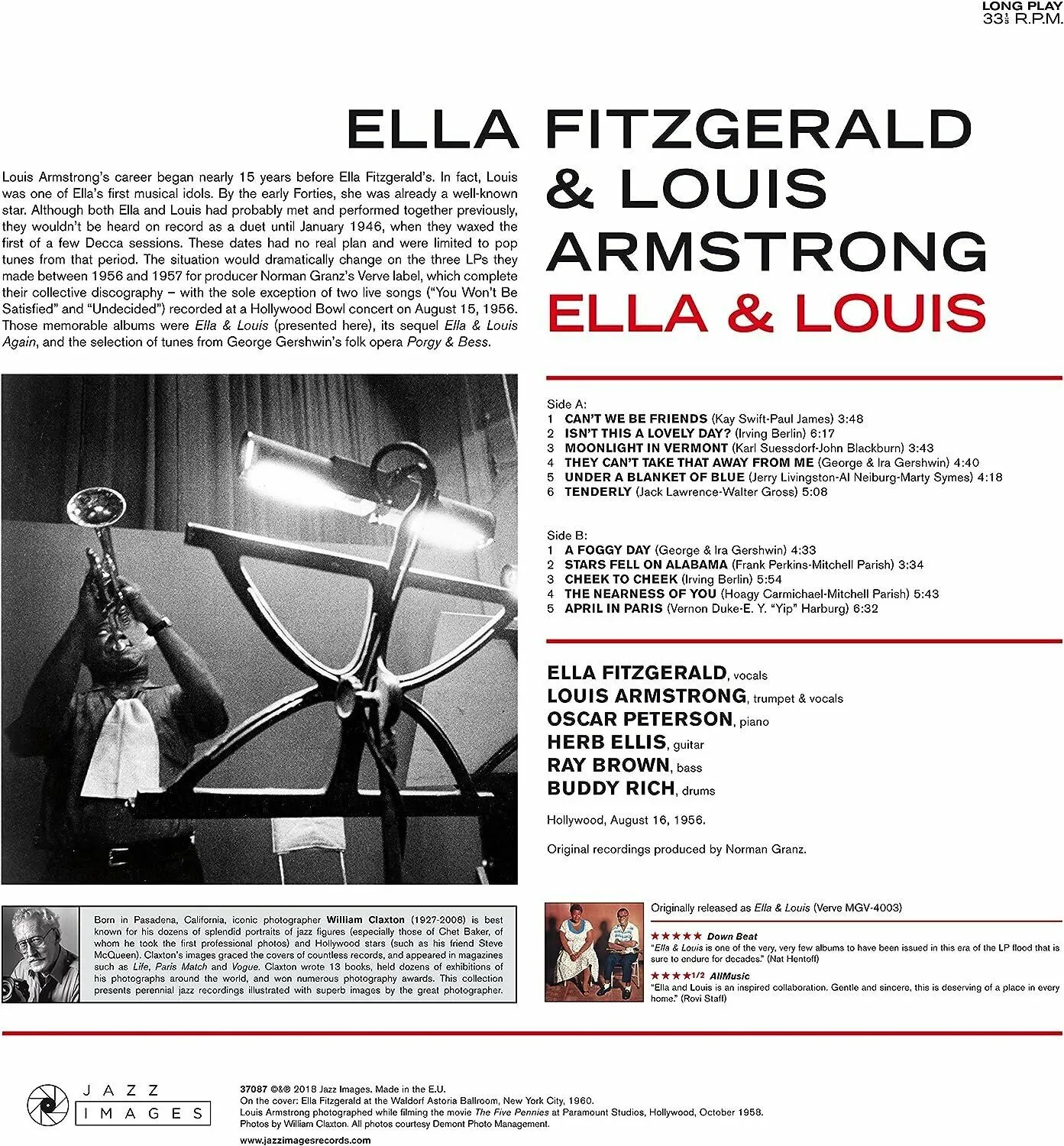 8436569191538, Виниловая пластинка Fitzgerald, Ella; Armstrong, Louis, Ella &amp; Louis - фото 2