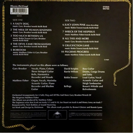 Procol Harum - A Salty Dog (Music On Vinyl) (8719262002913) виниловая пластинка - фото 2