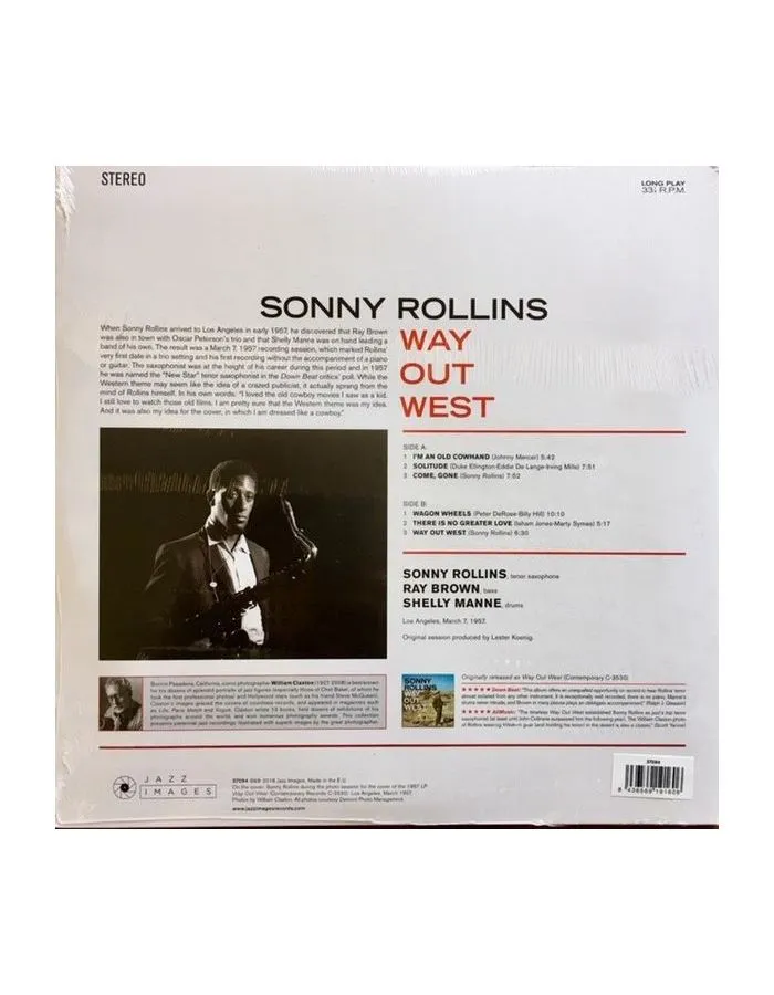 8436569191606, Виниловая пластинка Rollins, Sonny, Way Out West - фото 2