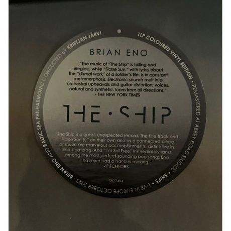 Brian Eno - The Ship (coloured) (0602458274943) виниловая пластинка - фото 8