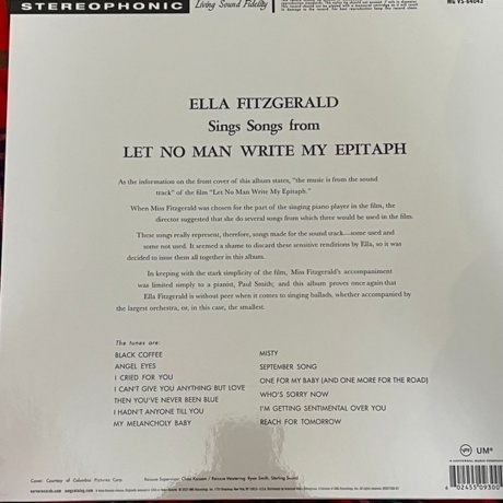 Ella Fitzgerald - Let No Man Write My Epitaph (Analogue, Acoustic Sounds) (0602455093004) виниловая пластинка - фото 4