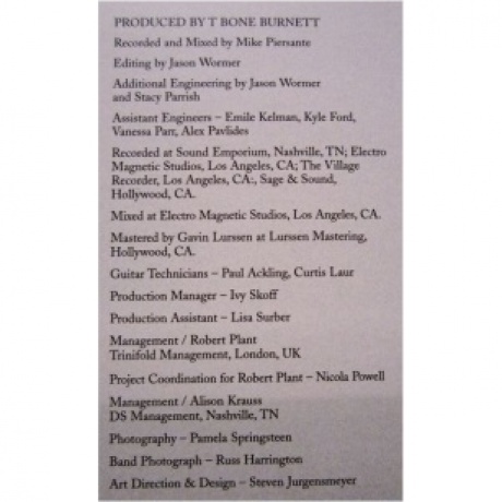 Robert Plant &amp; Alison Krauss - Raising Sand (0011661907515) виниловая пластинка - фото 13