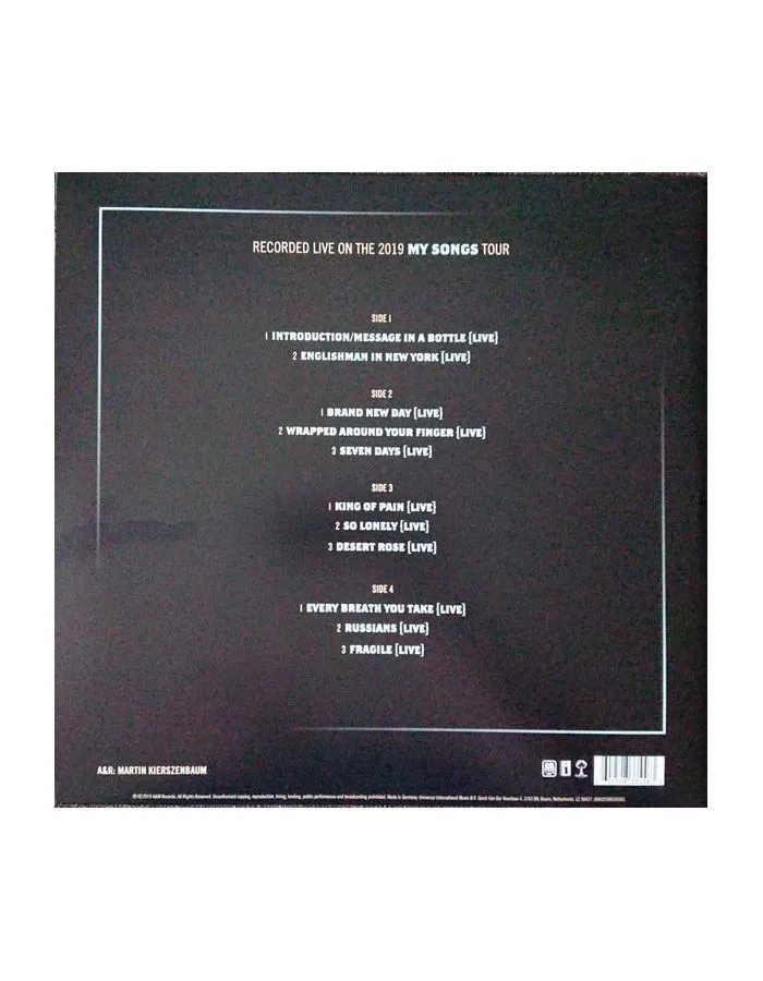 0602508335563, Виниловая пластинка Sting, My Songs Live - фото 2