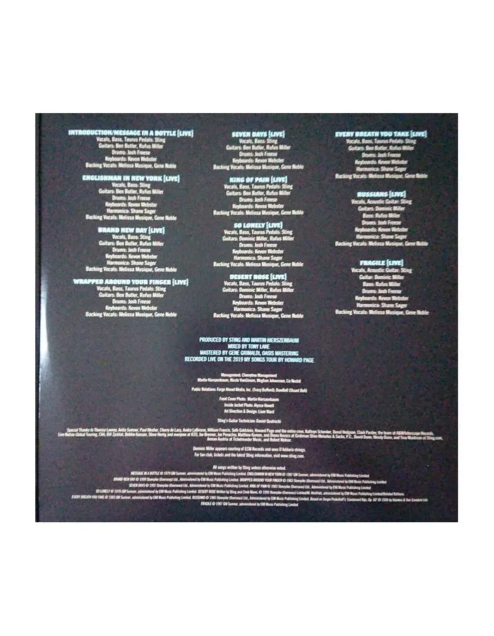 0602508335563, Виниловая пластинка Sting, My Songs Live - фото 4