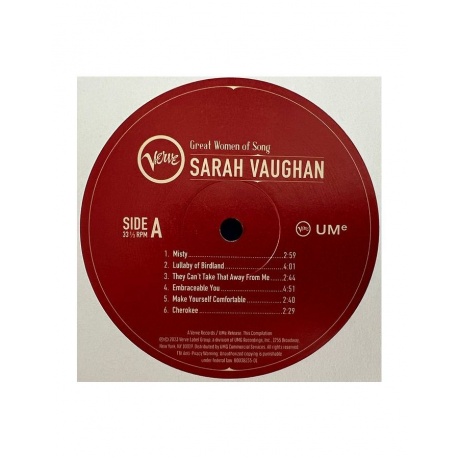 0602455885388, Виниловая пластинка Vaughan, Sarah, Great Women Of Song - фото 2